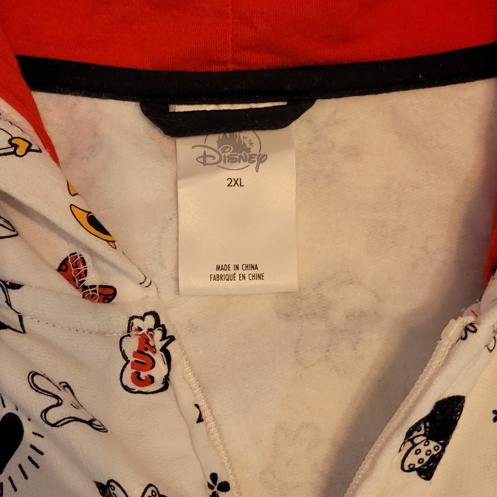 Disney White and Red Graphic Hoodie 2XL